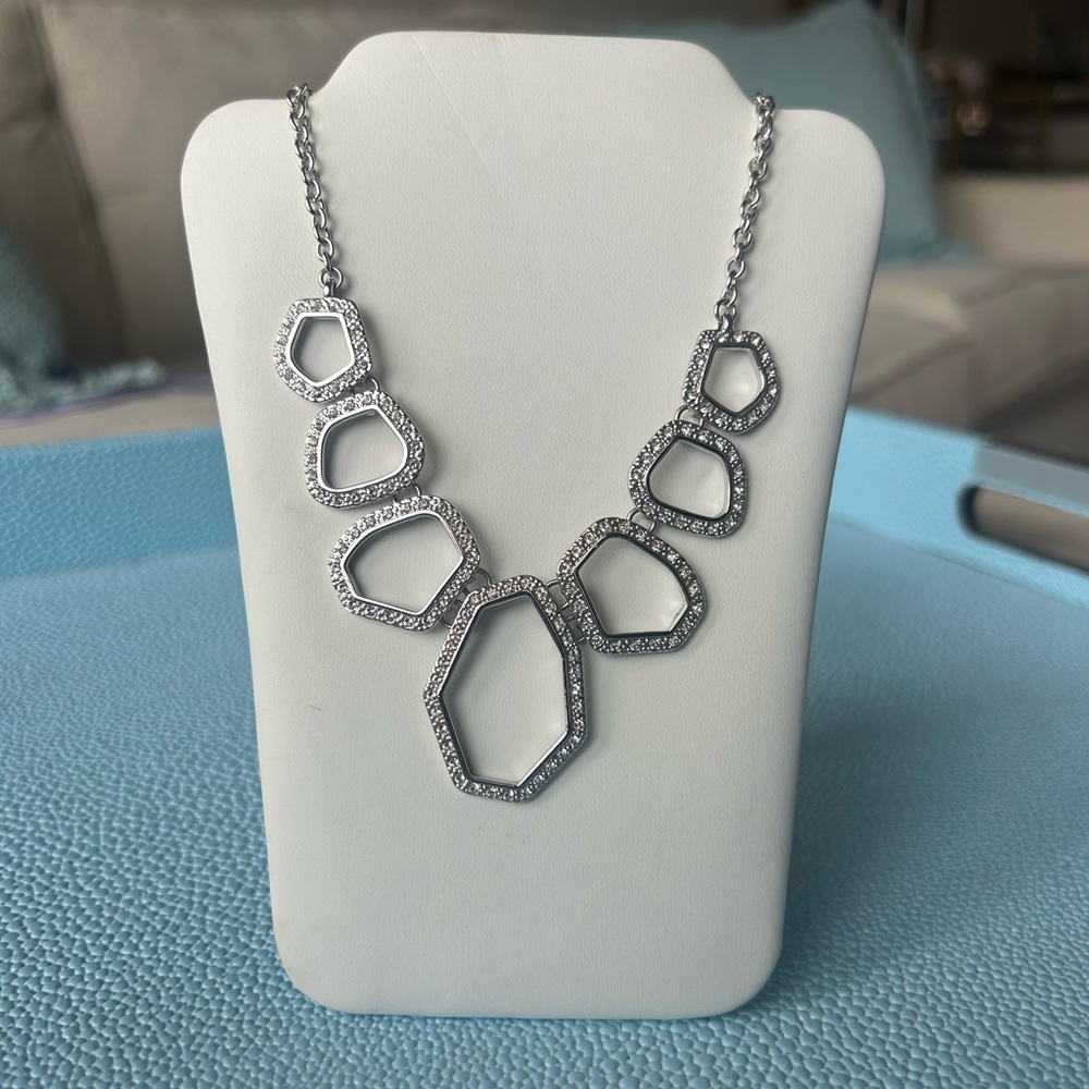 New in box Touchstone Crystal by Swarovski frame necklace